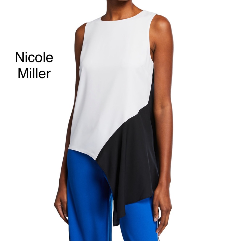Asymmetric black/white top